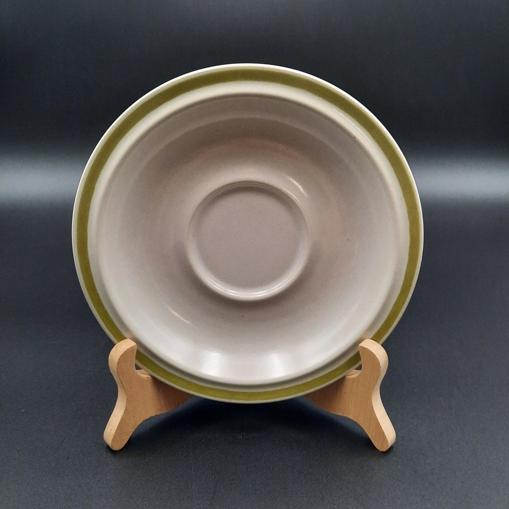 Vintage Harvest Collection Stoneware Saucer 6" – Green‎ Rim, Japan